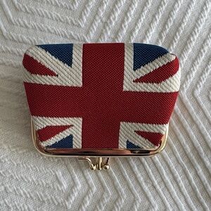 Union Jack Coin Purse with Gold Accents